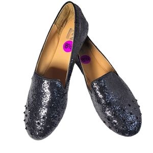 R2 black glitter and studs flats Size 8.5